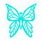 Sticker decorativ Fluture, Turcoaz, 60 cm, 1156ST-5