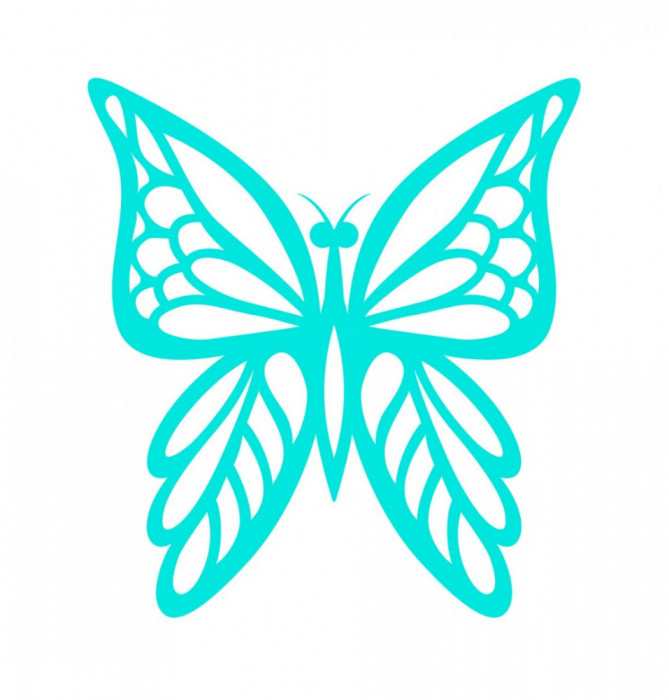 Sticker decorativ Fluture, Turcoaz, 60 cm, 1156ST-5