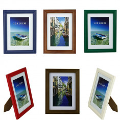 Rama foto Green Ocean, format 13x18 cm, cadru lemn, suport birou foto