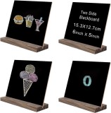 Set de 4 panouri pentru mesaje Fddd, lemn, maro/negru, 15,3 x 12,7 x 15,3 cm