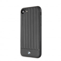 Husa BMW din Piele Naturala pentru iPhone SE 2 2020, Signature Collection, Negru foto