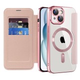 Husa iPhone 15 Plus Asteroid GSM SmartMag Book Case, roz