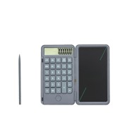 Calculator de mana reincarcabil cu tabla de scris, flippy, calculator portabil, ecran lcd, afisaj cu 12 cifre, ecran de 15 cm, culoare gri