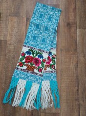 **Stergar vechi taranesc Maramures panza, cusut de mana decor cu flori, tindeu