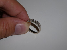 INEL AUR alb 18K + 7 diamante = 0.35ct - Tip verigheta - Vintage ! foto