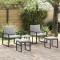 vidaXL Mobilier de grădină cu pernă 4 pcs Negru 61 x 72.5 x 71 cm Oțel 42009982
