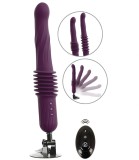 Vibrator RC Warming Fucking Machine, Remote Control, Functii Impingere, Vibratii si Incalzire, Ventuza Detasabila, Silicon, Mov