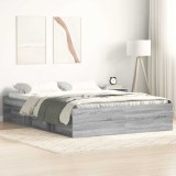 VidaXL Cadru de pat King Size, sonoma gri, 150x200 cm