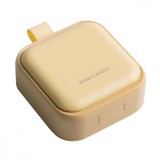 Cutie depozitare medicamente mini, flippy, 4 compartimente, inchidere etans, portabila, patrat, galben, pp, 7.5x7.5x3 cm