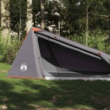 Cort de camping tunel 1 persoane, gri/portocaliu, impermeabil GartenMobel Dekor, vidaXL