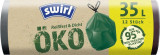 Saci de gunoi Swirl EKO, retractabili, verzi, 35 litri, 12 buc., Slovakia Trend