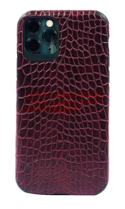 Toc TPU Leather Crocodile Apple iPhone 11 Pro Max Burgundy