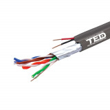 Cablu FTP cat.5e Cupru + 2 fire x 0,75 mm cupru multifilare de alimentare rola 305ml TED Wire Expert TED002389 SafetyGuard Surveillance
