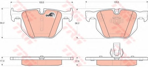 Set placute frana,frana disc BMW Seria 6 (E63) (2004 - 2010) TRW GDB1727