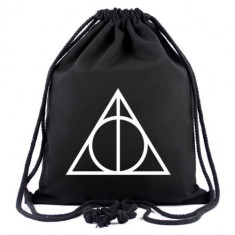 Rucsac / Ghiozdan - HARRY POTTER - Negru Model Talismanele Mortii foto