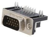 Conector D-Sub 15 PIN soclu tată PCB unghi 90&deg; THT 2,5A