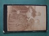 Fotografie Visit Portrait , doua distinse domnisoare , anii 1900 ,dimensiuni 11cm x 6 cm .