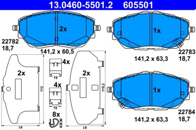 ATE 13.0460-5501.2 set placute frana,frana disc foto