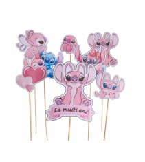 Set 8 toppere Stitch ( Angel ) pentru tort 5&ndash;10 cm