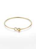 Cumpara ieftin Bratara Fixa Bangle din Argint 925 Placat cu Aur , Model Infinit cu Detaliu Biluta (3,9g)