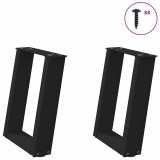 VidaXL Picioare pentru măsuță de cafea &icirc;n formă de U, 2 buc., negru, 28x(42-43) cm, oțel