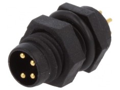 Conector M8 tata 4 pini montare panou 3A IP67 30V foto