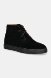 Emporio Armani botine de piele &icirc;ntoarsă culoarea negru, X4M392 XF053 00002