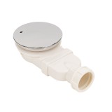 Sifon ingust Leziter pentru tava de dus, 90 mm, diametru scurgere 90mm, ABS/SS304 cromat, conexiune G 1 1/2