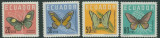 C2678 - Ecuador 1961 - Fluturi 4v.neuzat,perfecta stare, Nestampilat