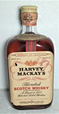 RARITATE whisky HARVEY MACKAY&amp;#039;S, BLENDED SCOTCH WHISKY, CL 75 GR 43 ANII 50/60 foto