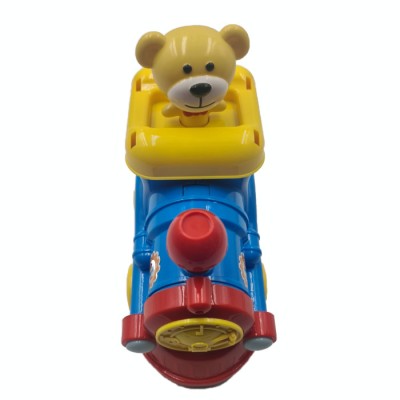 Jucarie Trenulet Pentru Copii, Rotativa, Sunete, Multicolor, 17 cm foto