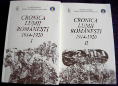 Cronica lumii romanesti 1914-1920 monografie istorica 2 vol Academia Romana 2018 foto