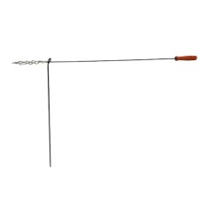 YATO Furca gratar profilata 120cm, Inox/Lemn, Argintiu