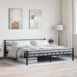 Gossi cadru de pat, negru, 200 x 200 cm, otel