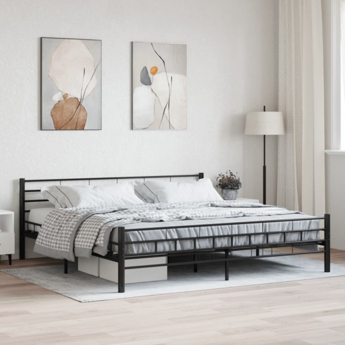 Gossi cadru de pat, negru, 200 x 200 cm, otel