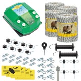 Pachet complet gard electric AgroElectro 4000 m, 7.2 Joule, aparat DL 7200, fir, izolatori, manere poarta pentru animale salbatice