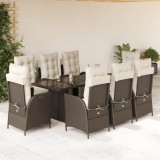 Gossi set mobilier de gradina cu perne, 9 piese, maro, poliratan