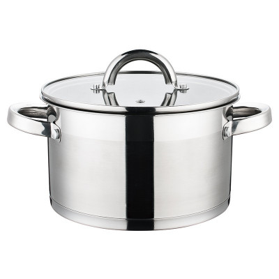 Cratita din inox Grunberg, 5.7 l, 24 cm, compatibila cu plita cu inductie, capac din sticla foto