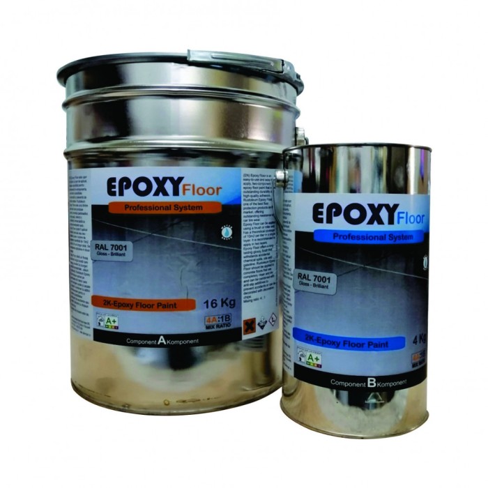 Vopsea Epoxidica Garaj Gri Inchis RAL 7001-Trafic Auto 20 Kg Epoxy Floor