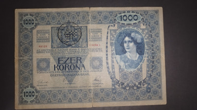 SD0155 Romania 1000 korona 1902 stampilata foto