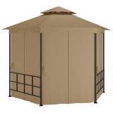 Pavilion cu pereti laterali, gri taupe, 3,1x2,7 m GartenMobel Dekor, vidaXL