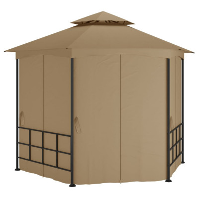 vidaXL Pavilion cu pereți laterali, gri taupe, 3,1x2,7 m foto