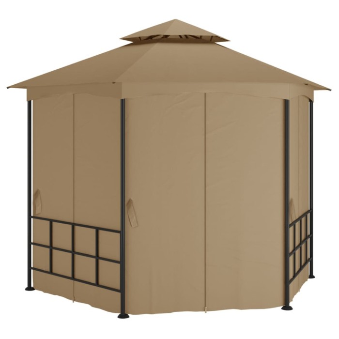 Pavilion cu pereti laterali, gri taupe, 3,1x2,7 m GartenMobel Dekor