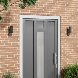 vidaXL Luminile de perete 2 buc Negru Oțel Inoxidabil IP44