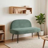 vidaXL Bancă tapițată cu spătar verde-albăstriu 110 x 60 x 76 cm 42040796