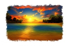 Sticker decorativ Ocean, Portocaliu, 85 cm, 11002ST foto
