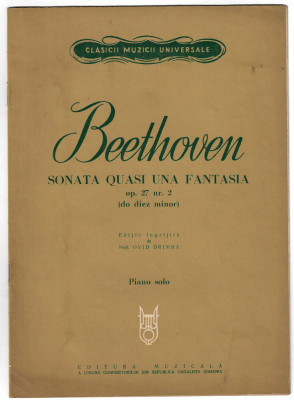 Beethoven - Sonata quasi una Fantasia op.27 nr. 2 (dodiez minor) - piano solo foto