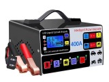 Redresor auto, multifunctional, afisaj LCD, 12V 24V, 140v-250v, negru