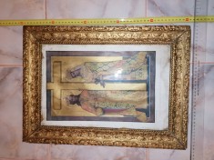 TABLOU VECHI / ICOANA VECHE - PRINT , SF. IMP.CONSTANTIN SI ELENA,RAMA SUPERBA