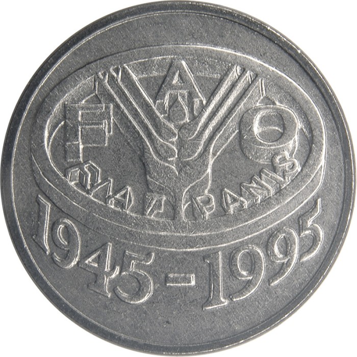 Romania 10 Lei 1995 (in capsula: comemorativa: FAO; cu litera N in dreapta) KM-117.2 UNC !!!